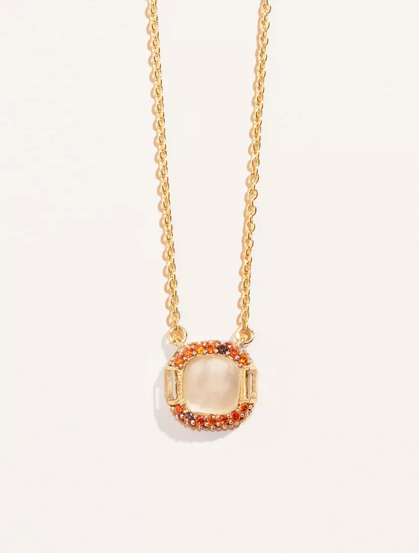 Be Maad Idylle collier or j nacre orange 38 à 43cm