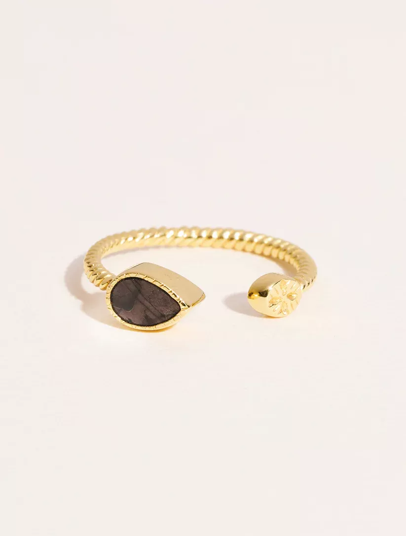 Be Maad Bali bague onyx noir ajustable