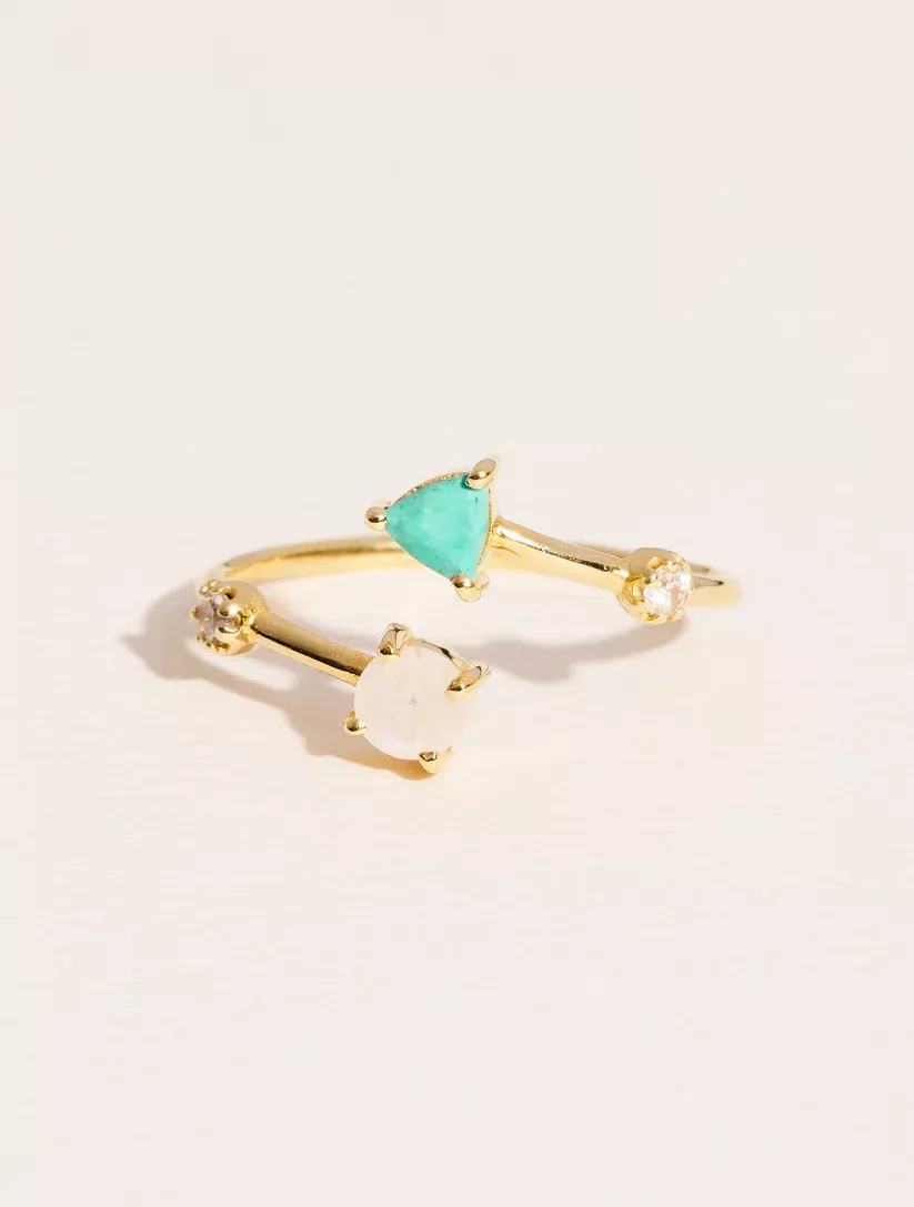 Be Maad Galia bague turquoise/pierre lune