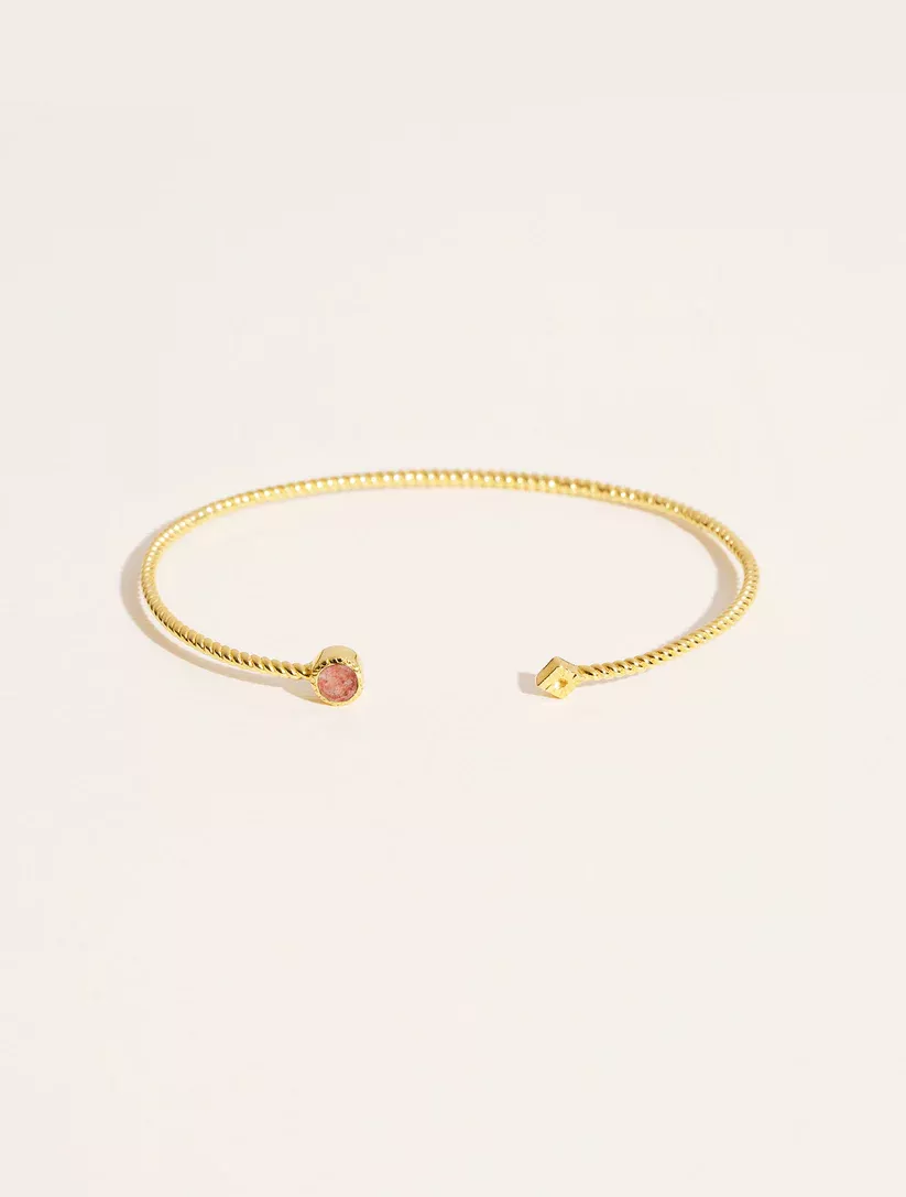Be Maad Livy bracelet or j qtz fraise ajust
