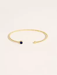 Be Maad Livy bracelet or j saphir bleu ajust