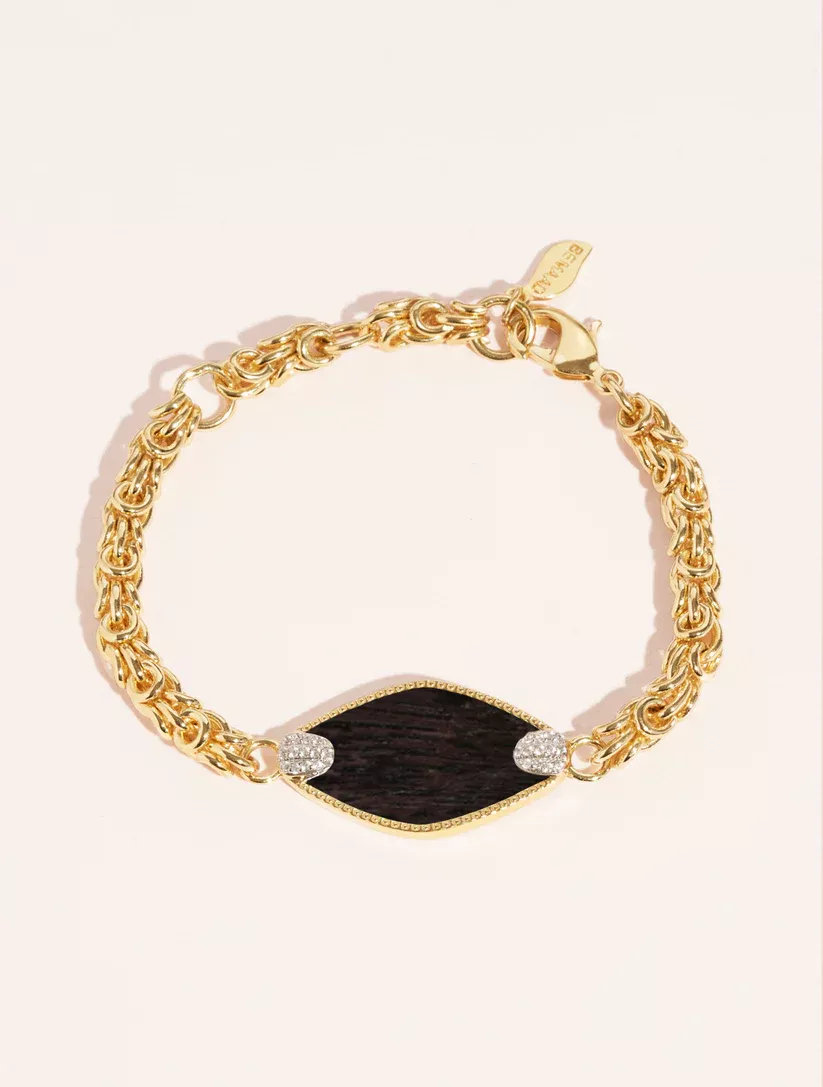 Be Maad Mayan bracelet onyx noir zirc 16 à 19cm