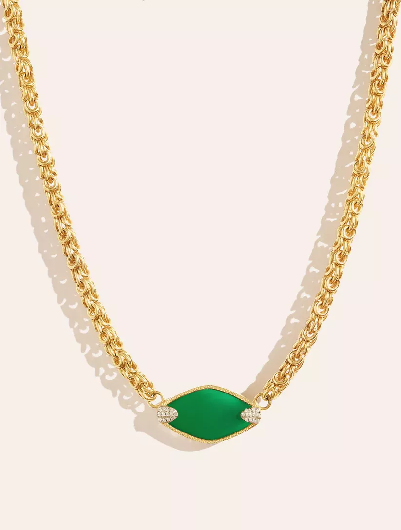 Be Maad Mayan colier onyx vert zirc 40cm ajust