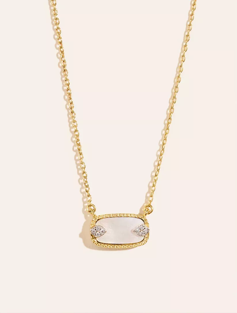 Be Maad Sangha collier nacre zircons 38 à 43cm