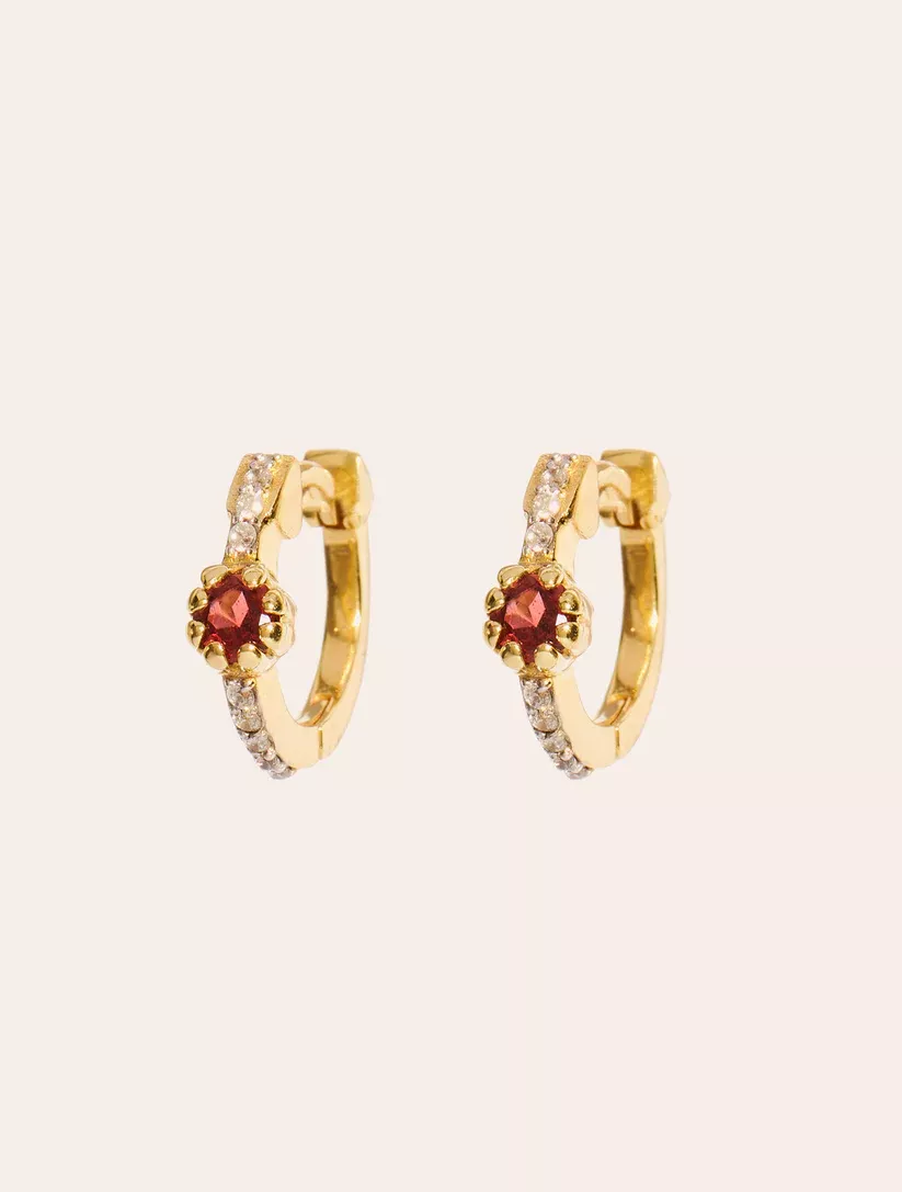 Be Maad Rive d'or boucles or j quartz fraise 1cm