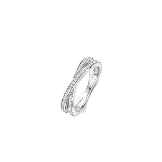 Ti Sento bague bl croix semi serti 52mm