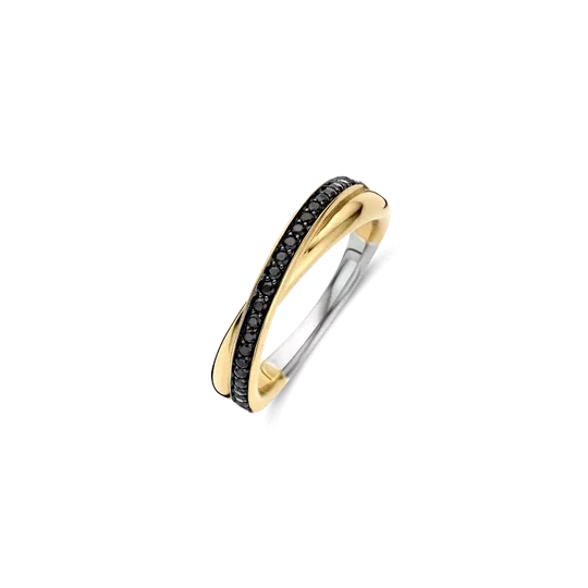 Ti Sento bague croisée zicons noir 54mm