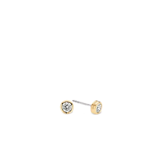 Ti Sento boucles clous serti clos jaune 4mm