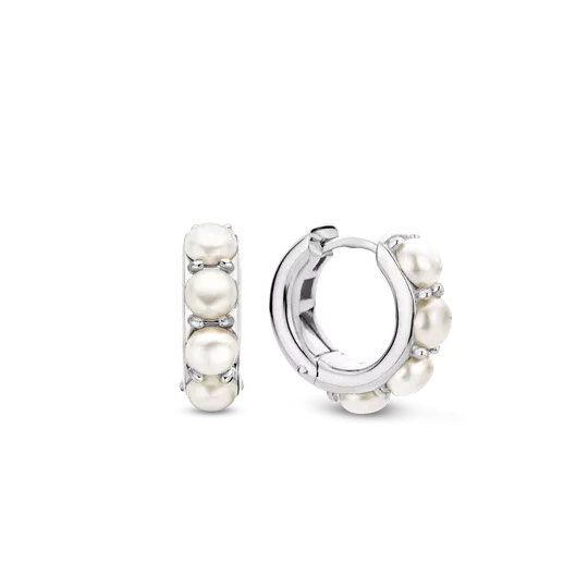 Ti Sento boucles créoles serti perles 1.5cm
