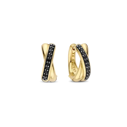 Ti Sento créoles jaune zircons noirs