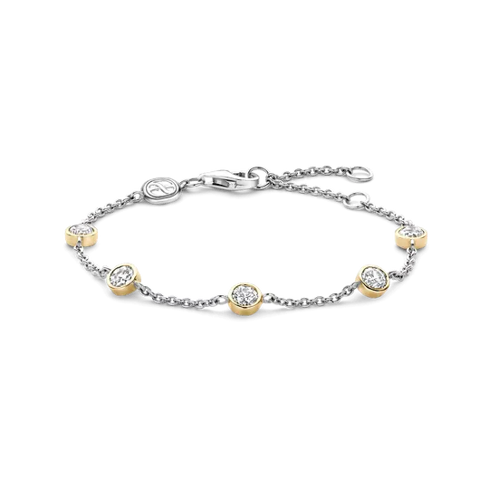 Ti Sento bracelet fin serti clos jaune 19 ajust