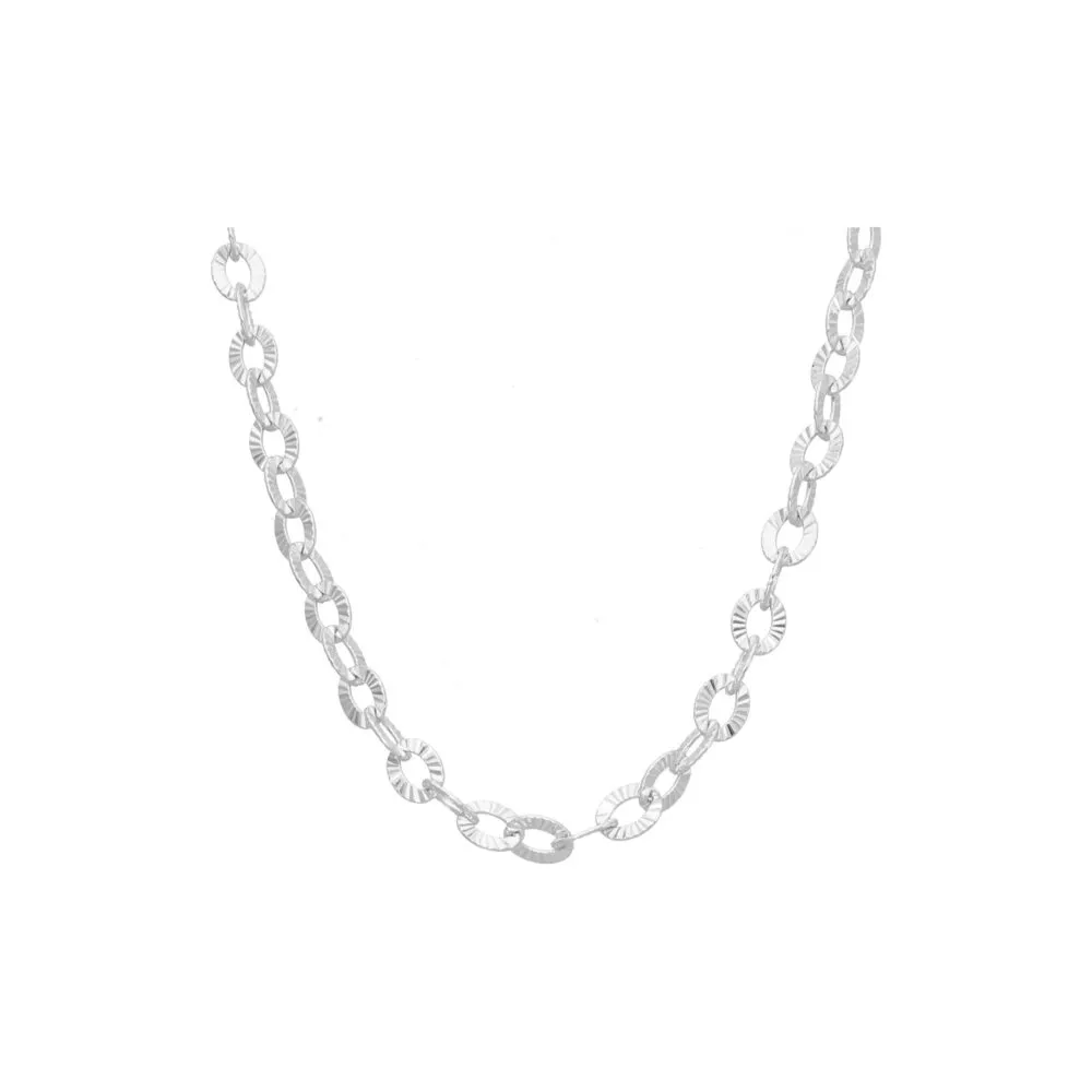 Orus blanc collier maillons ronds bisau 40cm