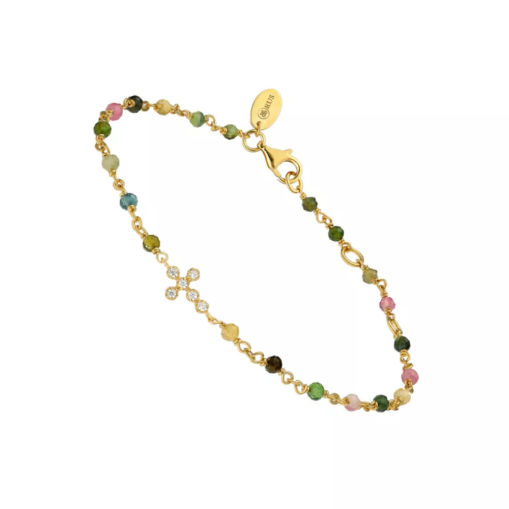 Orus bracelet croix tourmaline jaune zirc