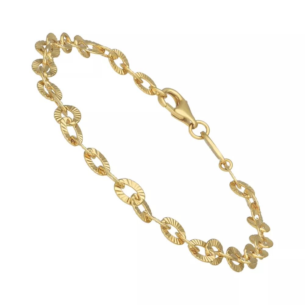 Orus jaune brac maillons ronds bisautés 18cm