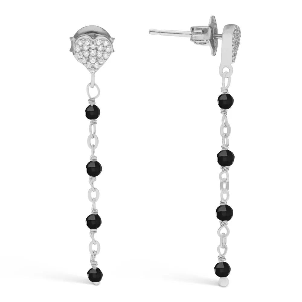 Orus boucles coeur spinelle noir blanc zirc