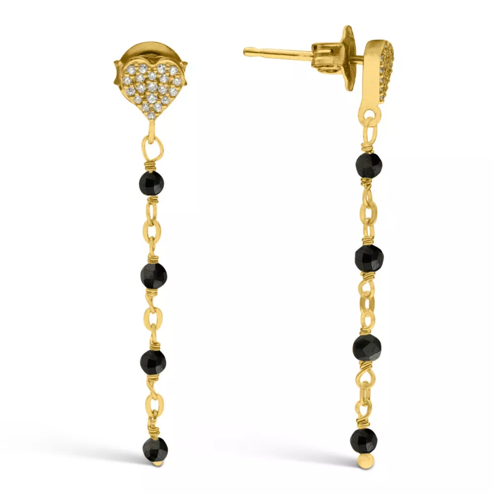 Orus boucles coeur spinelle noir jaune zirc