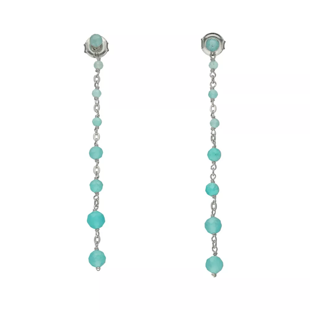 Orus boucles JAUNE(photo blanc) amazonite pendant/clous 5cm