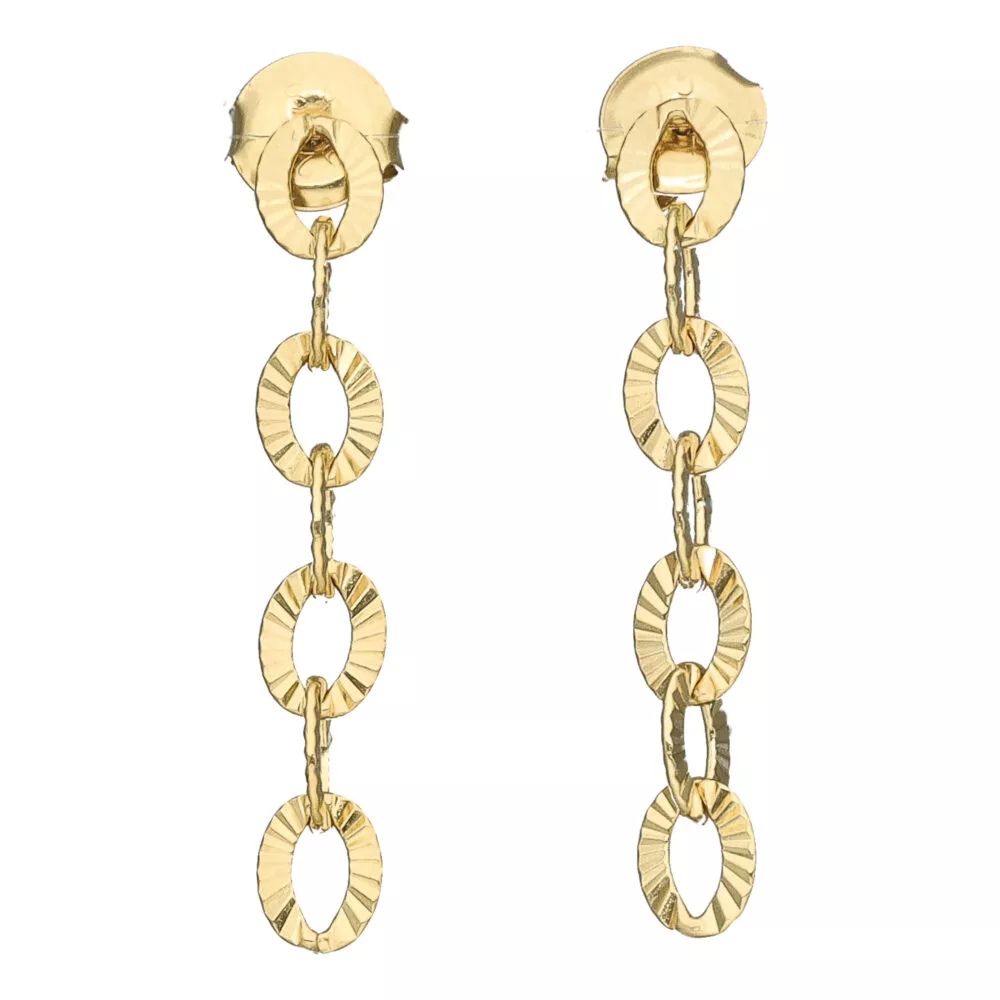 Orus jaune boucles maillons ronds bisau 3cm