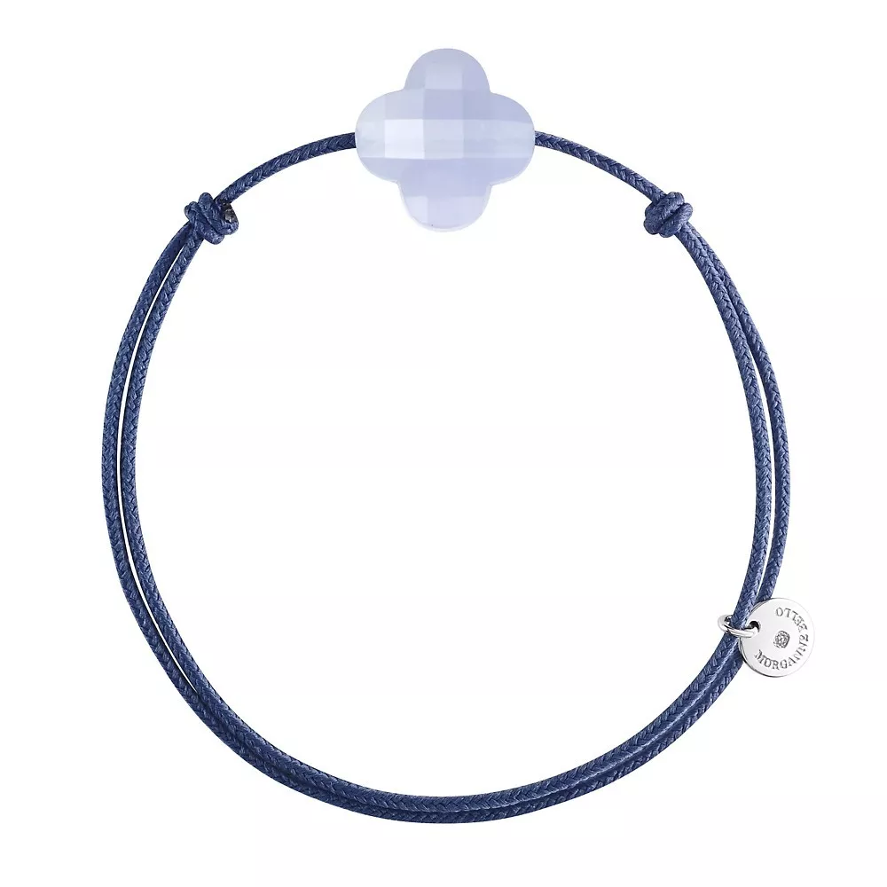 Morgan Bello brac/cord trèfl agate bleu dentel
