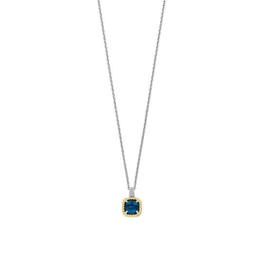 Ti Sento collier solitaire j  pierre bleu 42 ajust