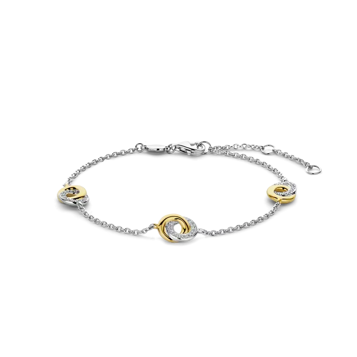 Ti Sento bracelet bico j fin double ronds 19ajust