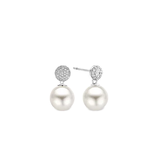 Ti Sento clous pavé pendant perle 1.5cm