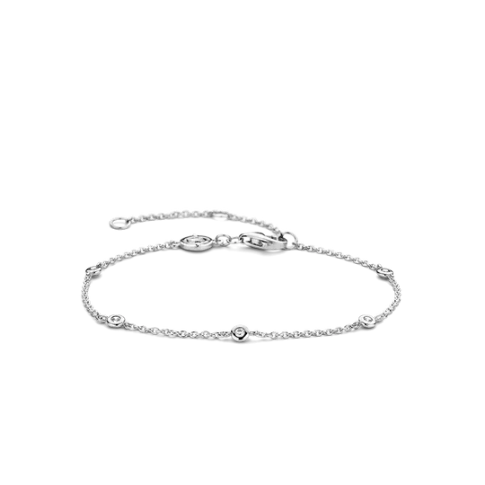 Ti Sento bracelet blanc très fin serti clos zirc