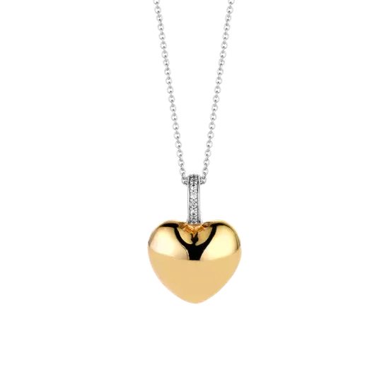Ti Sento collier fin coeur or j 42cm