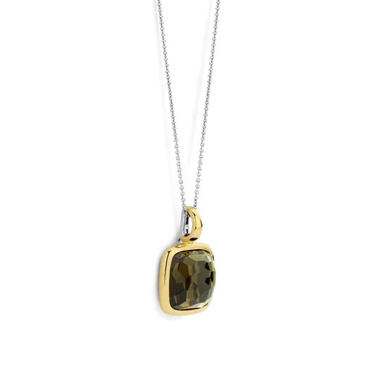 Ti Sento collier fin pierre kaki 42cm