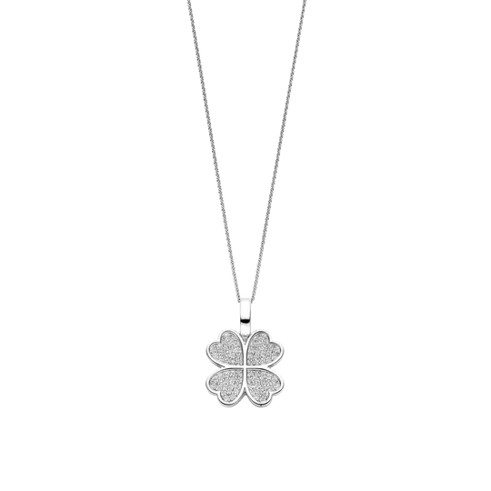 Ti Sento collier fin trèfle or j 42cm