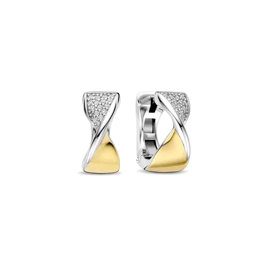Ti Sento créoles triangles small bico & zircons