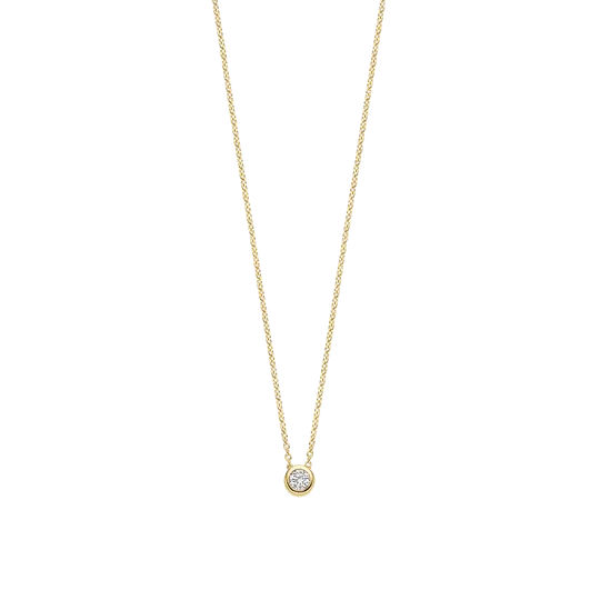 Ti Sento collier solitaire jaune clos 42cm ajust